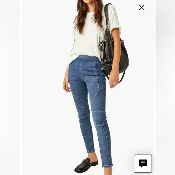 Free People Bella Moto Skinny Jeans Size 25 NWT - Picture 1 of 11
